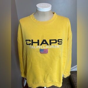 Vintage Chaps Ralph Lauren Spell Out Flag Men's XL  Embroidered Sweatshirt.